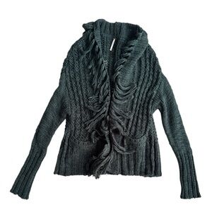 Free People Fringe Wool Blend Cardigan Size Medium